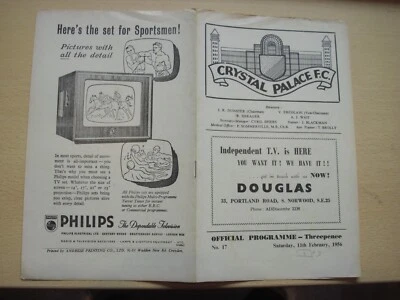 Crystal Palace v Ipswich Town 11.2.1956 - Image 1 of 2