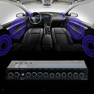 9 Band Equalizer Adjustable Car Stereo Tone Control Front Rear + sub Output - Picture 1 of 6