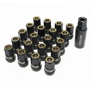 MUTEKI HR38 WHEEL LUGS 12X1.25 BLACK YELLOW RING FRS BRZ WRX STI 350Z 370Z G35 - Picture 1 of 1
