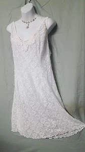 Ventura White Nightgown Stretch Lace SEXY Bridal Calf Length 2X 54" BUST - Picture 1 of 5