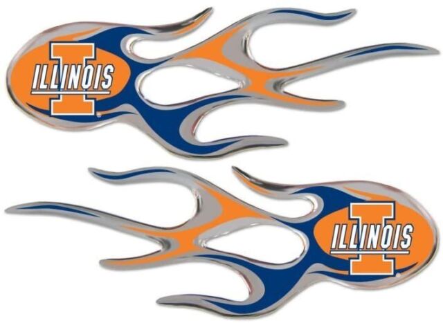 Illinois Fighting Illini Chief Illiniwek 4.5x4.5 in Metallic Decal –  Gameday Spirit Fanstore