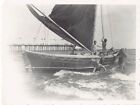 Old Photo Snapshot Women Boy Girl On A Sailing Boat At Beach Port Dock #47 Z27