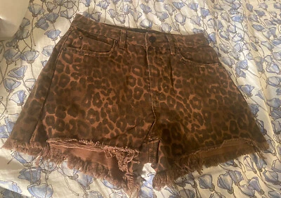 Pantalones Cortos Vaqueros Alexander Wang Palazzo Estampado Leopardo Talla 25 ¡Fabuloso! Foto 1 de 4