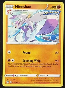 Mienshao Pokémon TCG Sword & Shield - Battle Styles 077/163 Rare Near Mint - Picture 1 of 2