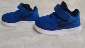 Baby-Infant boy shoes. Nike size 2C. Blue & Black Athletic tennis shoes sneakers
