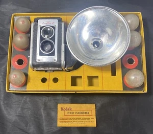 (Parts Or Repair) Vintage Kodak Duaflex II Flash Outfit Camera w/Box and Extras - Picture 1 of 13