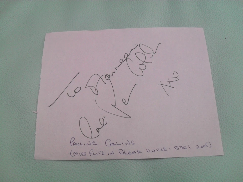 PAULINE COLLINS AUTOGRAPH - signed autograph book page Dr WHO, SHIRLEY VALENTINE - Image 1 of 1