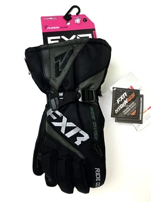 FXR Women's Black/Charcoal Fusion Gloves LARGE  Snowmobile Winter 220833-1008-13 - Image 1 of 4