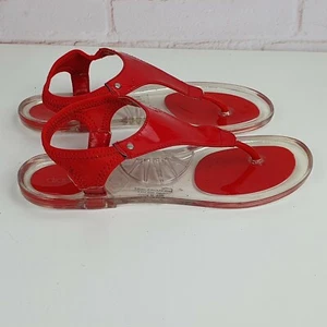 Sandalias planas rojas Diana Ferrari para mujer tanga zapatos de goma talla 7, 38 sin cordones - Imagen 1 de 7