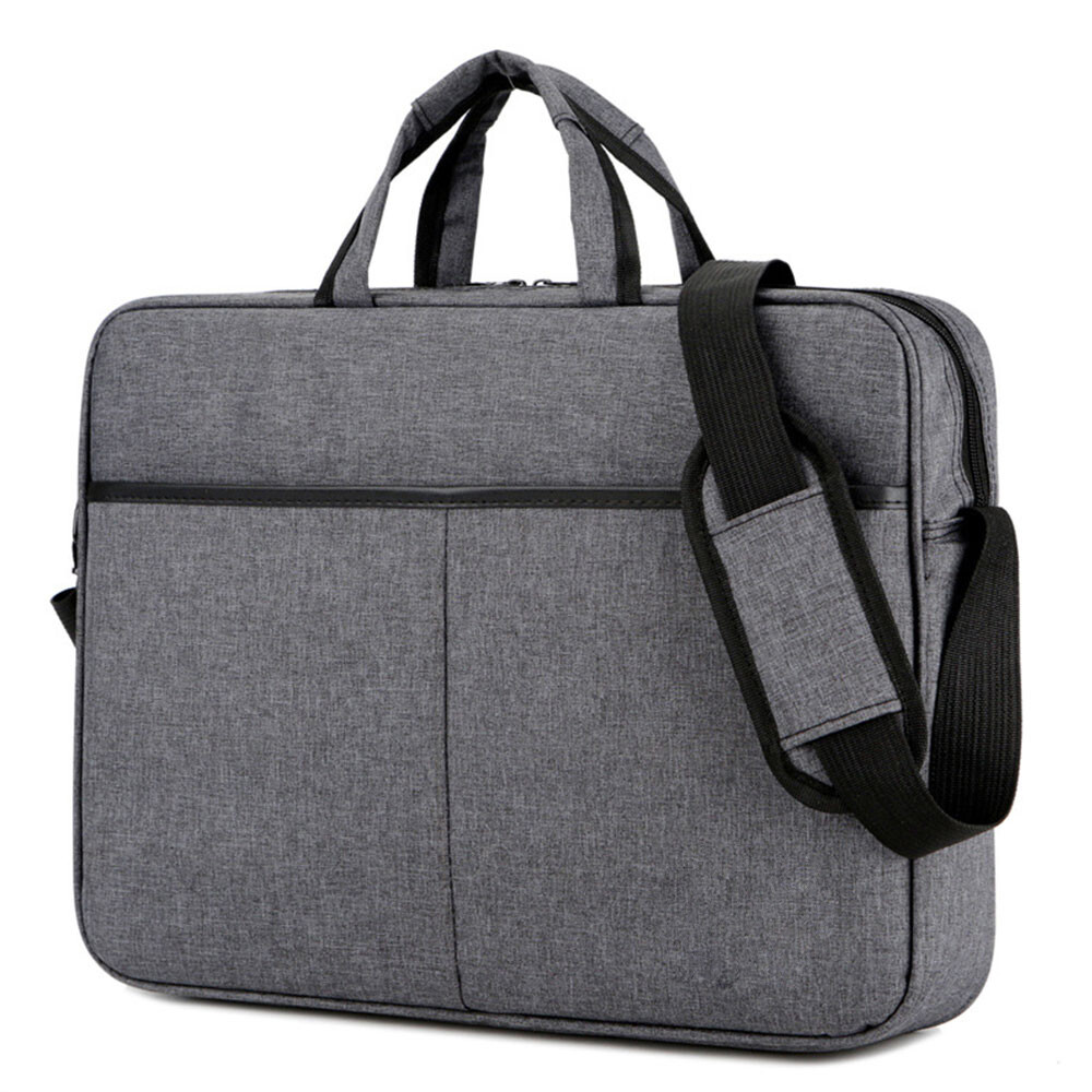 Uxcell 15 Inch Water-Resistant Laptop Briefcase Bag - Shockproof Crossbody Messenger Bag For Travel & College, Gray - View #4