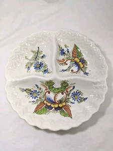 Piatto Diviso Vassoio Verdure Ceramica Fatto a Mano Made in Italy Vintage - Foto 1 di 6