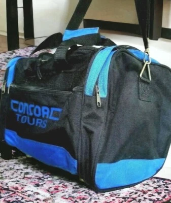 World Class Concord Aviation Tours Canvas Carry-On Travel Luggage Blue Black Bag - Image 1 of 4