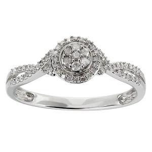 9ct white gold diamond ring size O, M, R - Picture 1 of 2