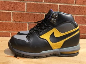 Nike Air Max Grind 316990-001 Negro Amarillo Azul Claro Botas de Cuero Talla EE. UU. 7,5 D - Imagen 1 de 12