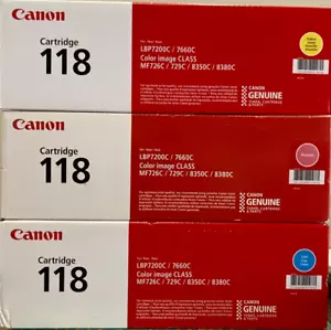 Canon 118 Tonerkassette Cyan, Magenta, gelb mit Standardausbeute, 3er-Pack - Bild 1 von 5
