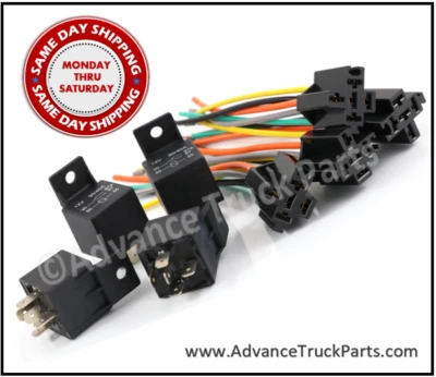 4 Pack 12V 30/40 Amp 5-Pin SPDT Automotive Relay with Wires & Harness Socket Set - Image 1 of 4