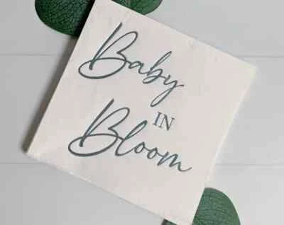 Nuevo BABY IN BLOOM SERVILLETAS DE DUCHA AZUL ALMUERZO Y CÓCTEL LOTE DE 80 piezas mantel Foto 1 de 4