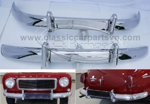 Volvo PV 544 Euro Version (1958-1965) bumpers by stainless steel NEW - Picture 1 of 4
