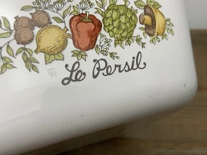 Vintage Corning Ware piccolo panettiere OLOGRAMMA INVERTITO #16 Spice of Life Le Persil P43B - Foto 1 di 20