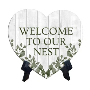 Welcome to Our Nest Heart Table Sign with Acrylic Stand (6x5") | Home Decoration - Picture 1 of 8