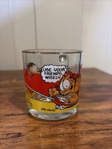 Taza de café de vidrio transparente vintage McDonald’s 1978 personajes Garfield - Imagen 1 de 5