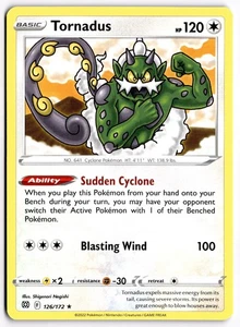 Pokemon TCG Tornadus Sword & Shield: Brilliant Stars 126/172 Regular Rare NM/M - Picture 1 of 1