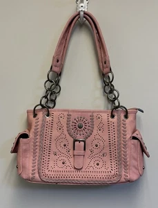 Montana West rosa Nietenverzierung Western Handtasche Geldbeutel verdecktes Tragen - Bild 1 von 12