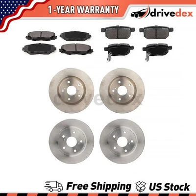 Front Rear Rotors Semi-Metallic Brake Pads Fits 2011 2012 2013 2014 Scion tC_DV - Image 1 of 4
