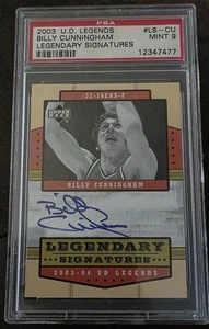 2003 UPPER DECK LEGENDS BILLY CUNNINGHAM LEGENDARY SIGNATURES AUTO PSA 9 POP 9 - Picture 1 of 2