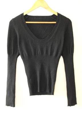 Unbranded Womens Black Long Sleeve Scoop Neck Cashmere Sweater Italy XS? - Image 1 of 4