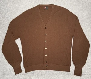 Vintage Arnold Palmer Robert Bruce Cardigan Sweater Button Men XLT Brown Wool - Picture 1 of 5