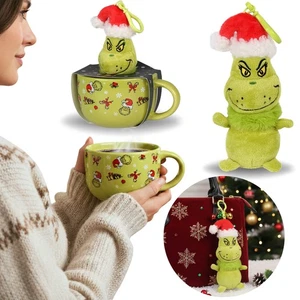 Grinch 2in1 Weihnachtsset, GESCHENK: GROßE Keramiktasse 400 ml + Schlüsselanhäng - Bild 1 von 11