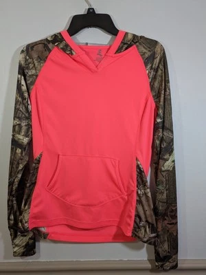 Sudadera con capucha Energy Zone para mujer pequeña rosa intenso y estampado de árboles Foto 1 de 3