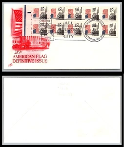 US FDC # 1896b 20c Flag over Court Pane of 10 ArtCraft RED special 1981, 9Q2466 - Picture 1 of 1