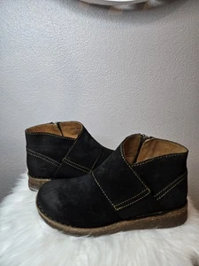 BORN WMS SZ US 6 NWOT BLACK Tora Distressed Suede Leather Ankle Boots Ret$135 - Picture 1 of 9