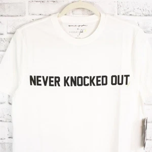 Spiritual Gangster Peloton Never Knocked Out T Shirt White Graphic Tee Crew Neck - Picture 1 of 4