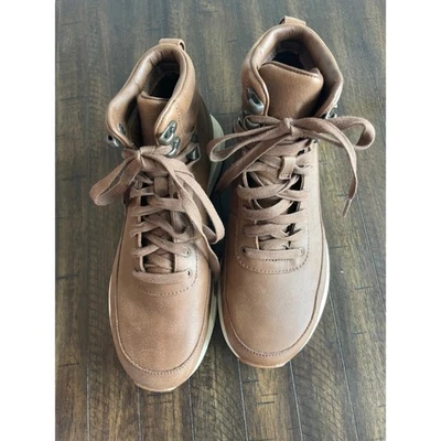 Botas de moda Roots marrón Rideau de cuero con cordones de caña alta para mujer talla 8 Foto 1 de 4