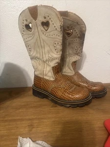 Ariat Women #15157 Tall Brown Heart Buckaroo Rhinestone Western Boots Size 9 - Picture 1 of 9