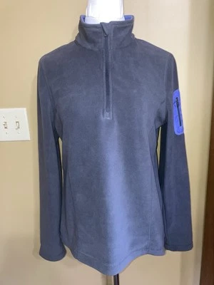 JERSEY DANSKIN NOW MUJER talla GRANDE 12-14 GRIS MICROFLEECE CUARTO CREMALLERA EXC Foto 1 de 4