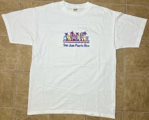 Vintage San Juan Puerto Rico Embroidered Graphic Shirt Mens Large Anvil Tag Y2K - Picture 1 of 9