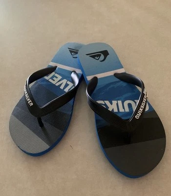Sandalias chanclas negras para niños jóvenes QUIKSILVER~~Talla 4/5 Foto 1 de 4