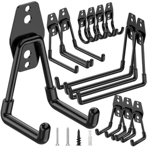 12 Pack Heavy Duty Garage Hooks, Steel Utility Wall Storage Hooks, Wall Mount... - Picture 1 of 8