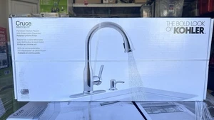 New Kohler Cruce Kitchen Faucet and Soap Dispenser R26372-SD-CP Handle Pull Down - Picture 1 of 9