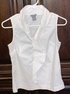 ANN TAYLOR Petites White Sleeveless Pullover Blouse Size XS Petite - Picture 1 of 5
