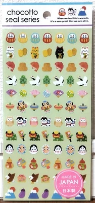 GAIA New Year Japanese Lucky Charm Chocotto Sticker Daruma Mt Fuji MADE IN JAPAN - Image 1 of 3