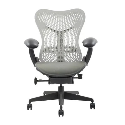 Herman Miller Mirra Fully Loaded Chair with Lumbar (Black Frame, Grey Back/Seat) - Image 1 of 4