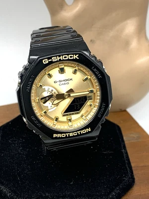 Casio G-Shock Men's Watch GA2100 Quartz Oak Gold Black Resin Analog Digital 5611 - Image 1 of 4