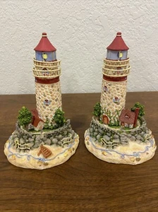 Paar Leuchtturm geformte Buchstützen (8 1/4" hoch) FIB Burton & Burton Vintage EUC - Bild 1 von 8