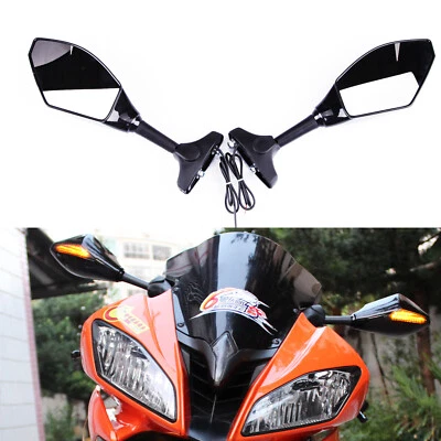 MOTORCYCLE LED TURN SIGNALS REARVIEW MIRRORS For Yamaha FZ6R 2009 2010 2011 2012 - Image 1 of 4