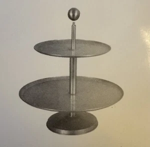 Crate And Barrel 2 Tier Galvanized Serving Tray NEW - Picture 1 of 4